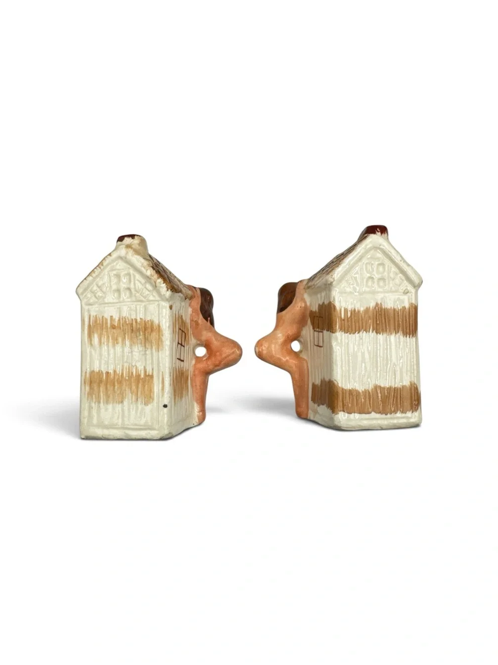 Vintage 1950s Japan Ceramic Nudie Outhouse Salt Pepper Shakers Adult Novelty